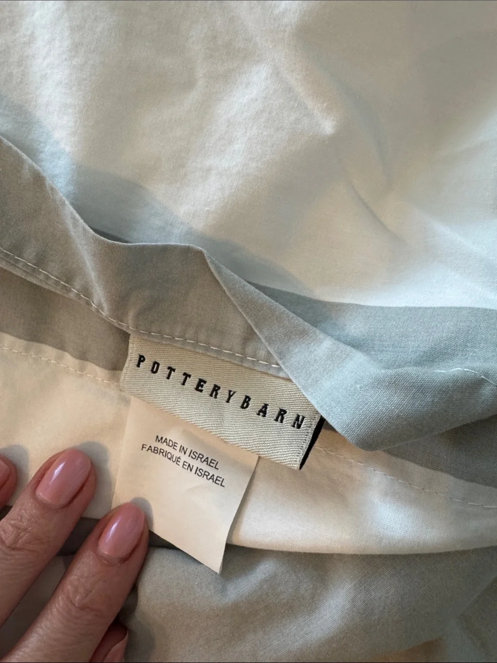 Pottery Barn grey Striped Gray and Euro pillow shams